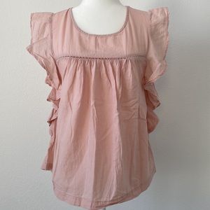 Women’s Old Navy Pale Pink Flutter Sleeve Blouse T Shirt